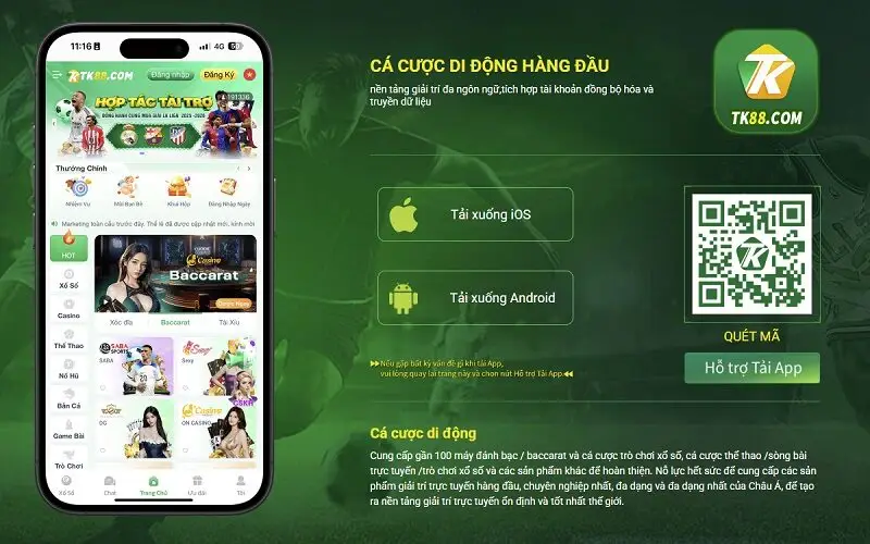 TK88 cung cấp ứng dụng (App) chuyên biệt cho cả iOS và Android